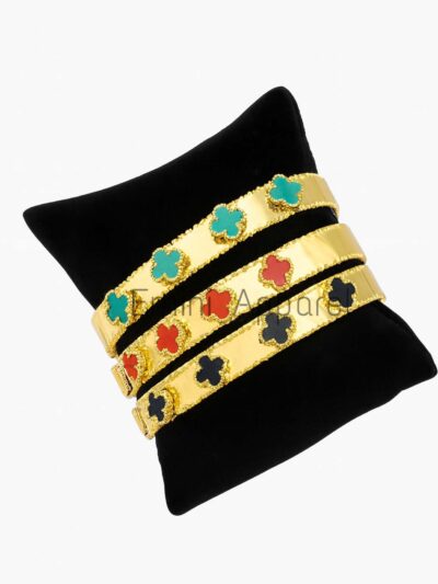 Luxury gold enamel bangles